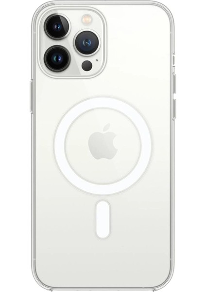 Newface iPhone 14 Pro Max Kılıf Magneticsafe Şeffaf Silikon - Şeffaf