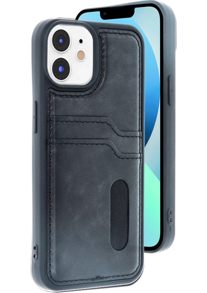 Newface iPhone 11 Kılıf Sara Kartvizitli Deri Kılıf - Siyah