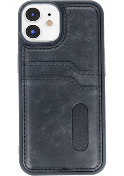 Newface iPhone 11 Kılıf Sara Kartvizitli Deri Kılıf - Siyah
