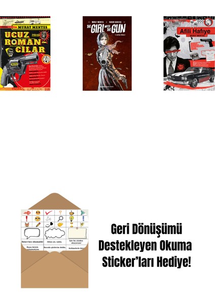 Ucuz Romancılar + The Girl With The Gun + Afili Hafiye + Okuma Sticker'ları