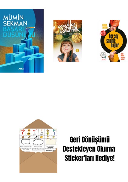 Başarı Düşünürü + Çocuklar Nasıl Başarır? + Her Şey Seninle Başlar + Okuma Sticker'ları