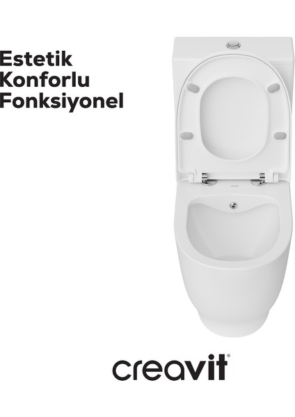 Mare Rim-Off Duroplast Yavaş Kapanan Klozet Kapaklı Beyaz Set