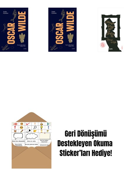 Oscar Wilde - Toplu Öyküler (Ciltli) + Oscar Wilde - Toplu Öyküler + Dorian Gray'in Portresi + Okuma Sticker'ları