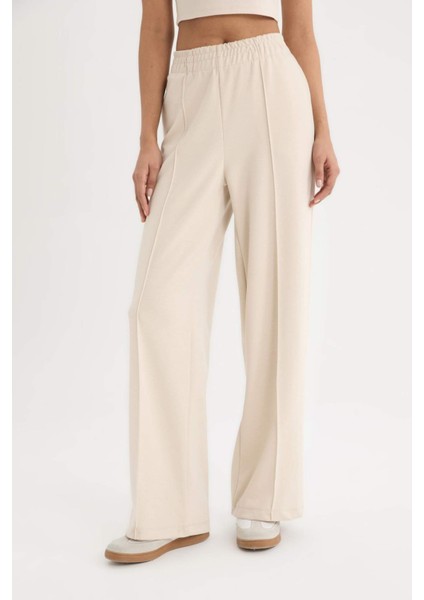 Fit Wide Leg Geniş Paça Çift Cepli Skuba Dalgıç Kumaş Sporcu Eşofman Altı D8316AX25SP