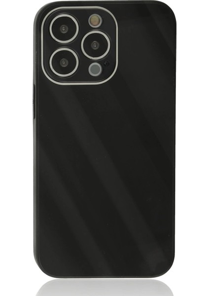 Newface iPhone 13 Pro Kılıf Glass Kapak - Siyah