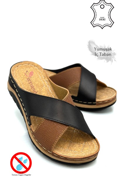 Çapraz Bant Yumuşak ve Hafif Kalın Tabanlı Kadın Terlik Spor Terlik Snake Taba fiyatları