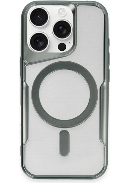 Newface iPhone 16 Pro Max Kılıf Boyi Magsafe Silikon Kapak - Yeşil