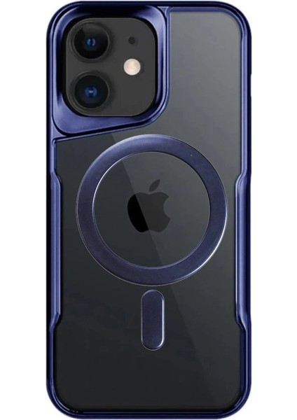 Newface iPhone 12 Kılıf Boyi Magsafe Silikon Kapak - Lacivert