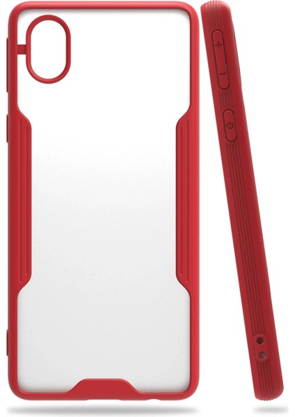 Newface Samsung Galaxy A01 Core Kılıf Platin Silikon - Kırmızı