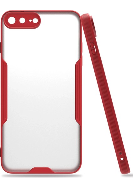 Newface iPhone 7 Plus Kılıf Platin Silikon - Kırmızı