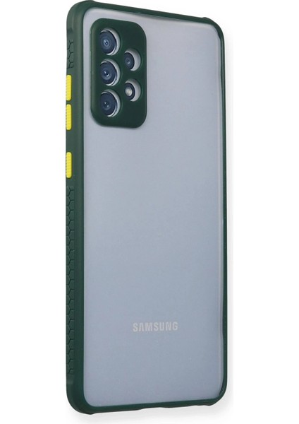 Newface Samsung Galaxy A72 Kılıf Miami Şeffaf Silikon - Koyu Yeşil