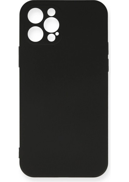 Newface iPhone 12 Pro Max Kılıf Nano Içi Kadife Silikon - Siyah