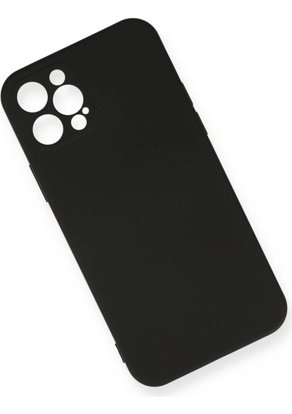 Newface iPhone 12 Pro Max Kılıf Nano Içi Kadife Silikon - Siyah
