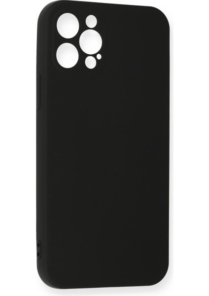 Newface iPhone 12 Pro Max Kılıf Nano Içi Kadife Silikon - Siyah