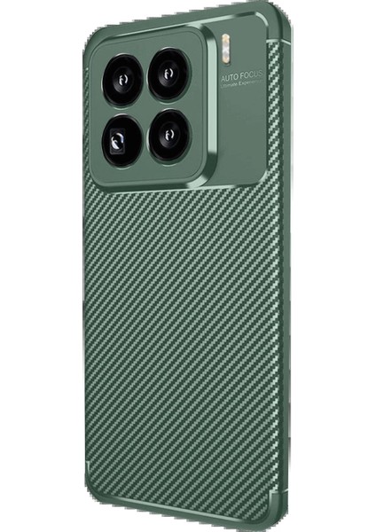 Newface Xiaomi Mi 15 Pro Kılıf Auto Focus Karbon Kapak - Koyu Yeşil
