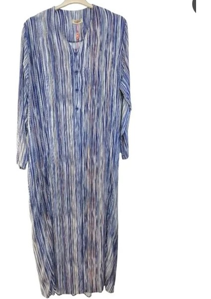 Anne Pamuk Battal Elbise -6 Beden Yarım Düğmeli