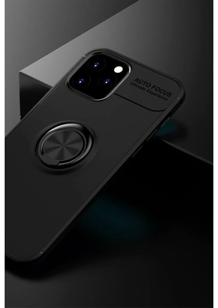 Newface iPhone 12 Kılıf Range Yüzüklü Silikon - Siyah