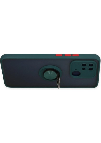 Newface Xiaomi Redmi 10C Kılıf Montreal Yüzüklü Silikon Kapak - Yeşil