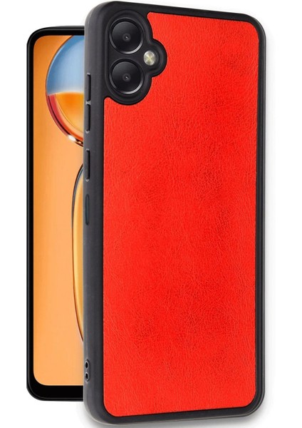 Newface Samsung Galaxy A06 Kılıf Aras Deri Kapak - Kırmızı