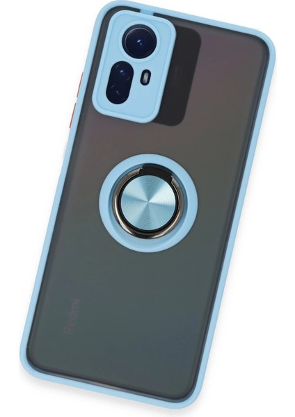 Newface Xiaomi Redmi Note 12S Kılıf Montreal Yüzüklü Silikon Kapak - Buz Mavi modelleri