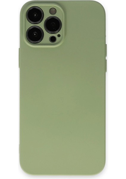 Newface iPhone 13 Pro Kılıf Nano Içi Kadife Silikon - Yeşil
