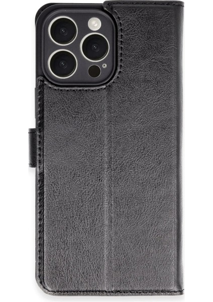 Newface iPhone 16 Pro Max Kılıf Trend S Plus Kapaklı Kılıf - Siyah