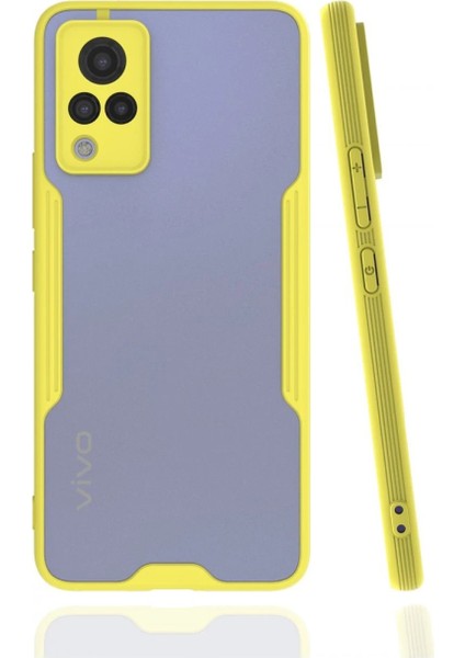 Newface Vivo V21 Kılıf Platin Silikon - Sarı