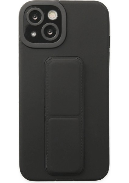 Newface iPhone 14 Plus Kılıf Mega Standlı Silikon - Siyah