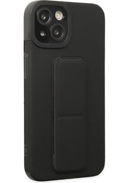 Newface iPhone 14 Plus Kılıf Mega Standlı Silikon - Siyah