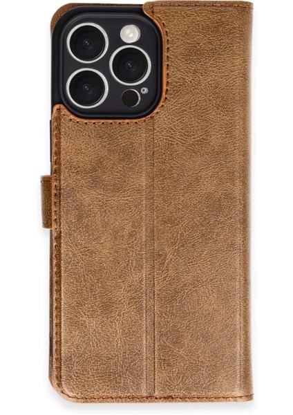 Newface iPhone 16 Pro Max Kılıf Trend S Plus Kapaklı Kılıf - Taba