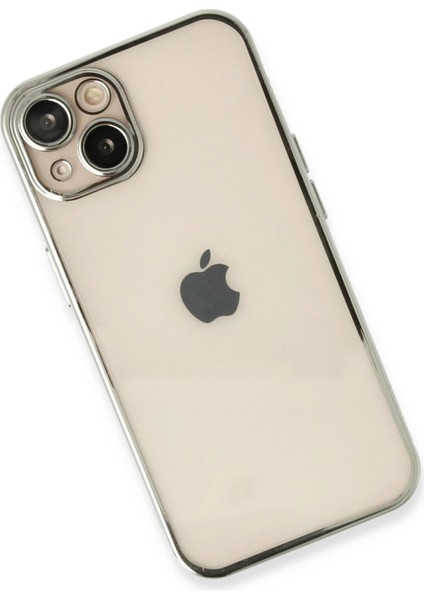 Newface iPhone 14 Kılıf Razer Lensli Silikon - Gümüş