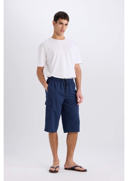 Long Fit File Astarlı Uzun Boy Kargo Cep Deniz Şortu E0905AX25HS fiyatları