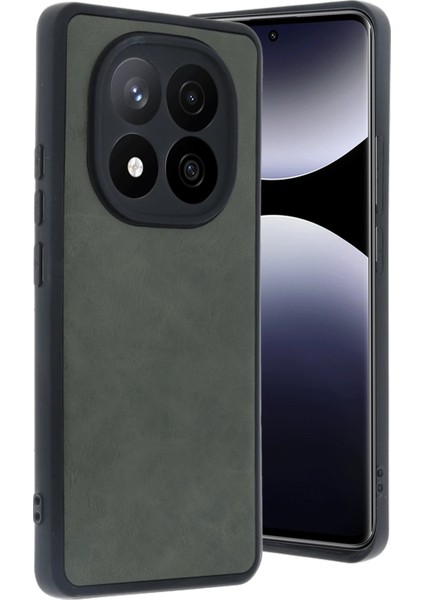 Newface Xiaomi Redmi Note 14 Pro 5g Kılıf Aras Deri Kapak - Koyu Yeşil