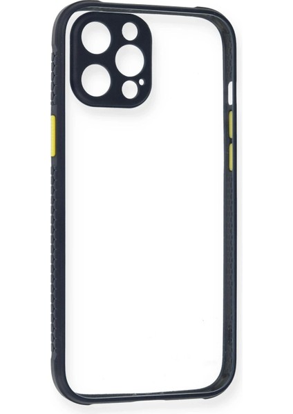 Newface iPhone 12 Kılıf Miami Şeffaf Silikon - Lacivert