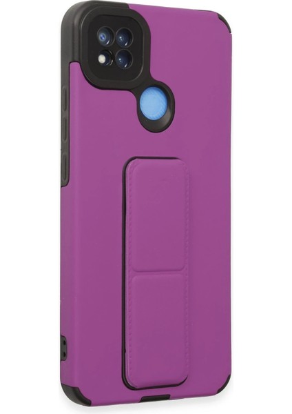 Newface Xiaomi Redmi 9c Kılıf Mega Standlı Silikon - Mor