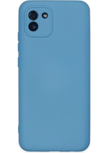 Newface Samsung Galaxy A03 Kılıf Nano Içi Kadife Silikon - Mavi