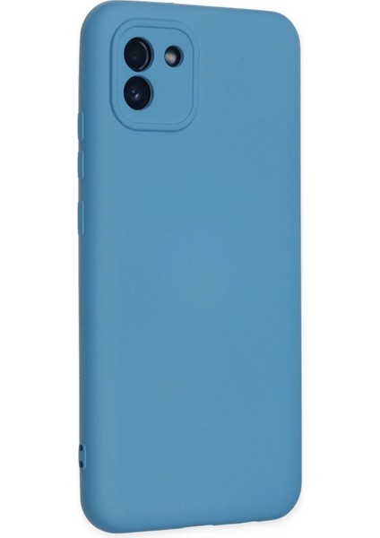 Newface Samsung Galaxy A03 Kılıf Nano Içi Kadife Silikon - Mavi modelleri