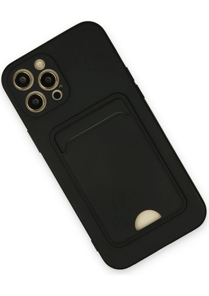 Newface iPhone 12 Pro Max Kılıf Kelvin Kartvizitli Silikon - Siyah