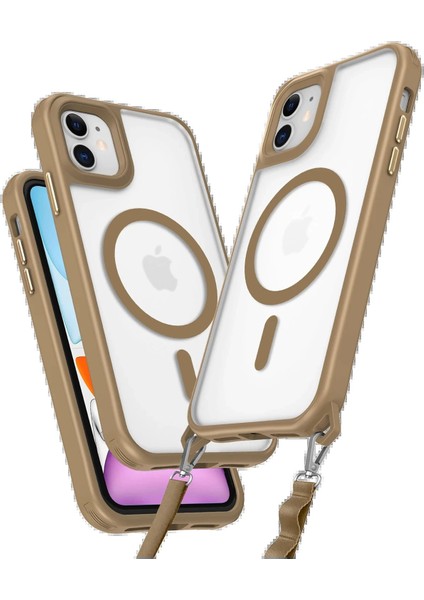 Newface iPhone 12 Kılıf Enka Magsafe Silikon Kılıf - Desert