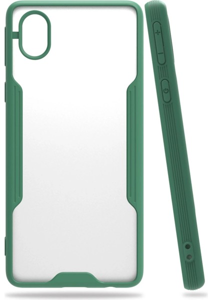 Newface Samsung Galaxy A01 Core Kılıf Platin Silikon - Yeşil
