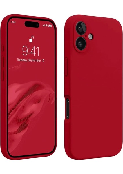 Newface iPhone 16 Plus Kılıf First Silikon - Kırmızı