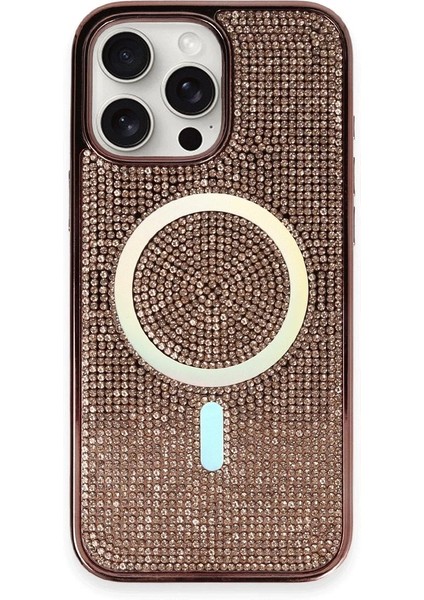 Newface iPhone 16 Pro Kılıf Diamond Magsafe Kapak - Pembe
