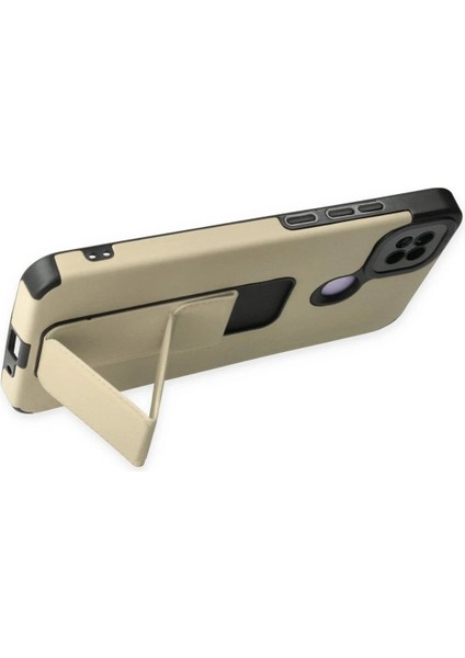 Newface Xiaomi Redmi 9c Kılıf Mega Standlı Silikon - Gold