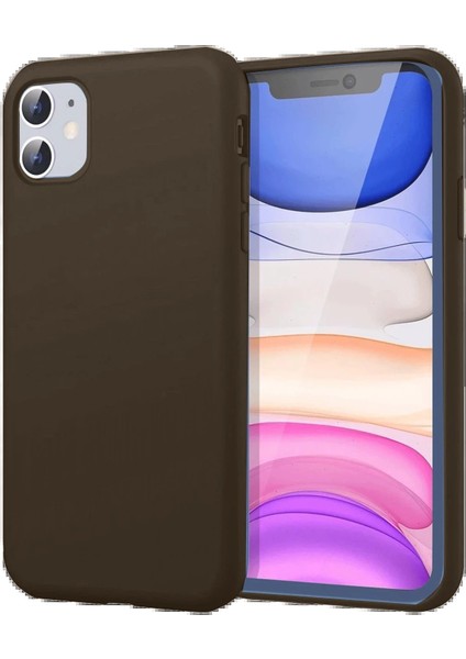 Newface iPhone 11 Kılıf First Silikon - Kahverengi