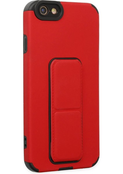 Newface iPhone 6 Kılıf Mega Standlı Silikon - Kırmızı fiyatları
