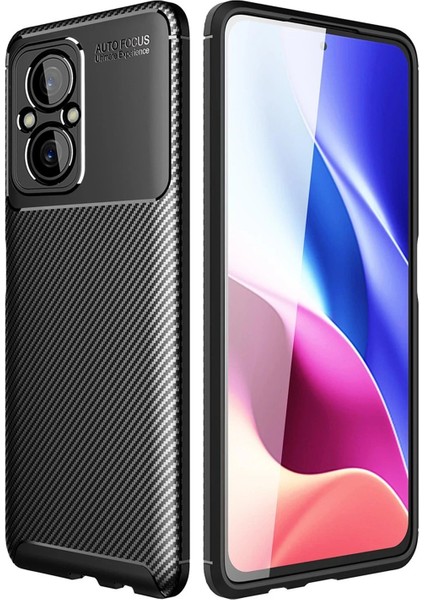 Newface Xiaomi Poco M5 Kılıf Auto Focus Karbon Kapak - Siyah