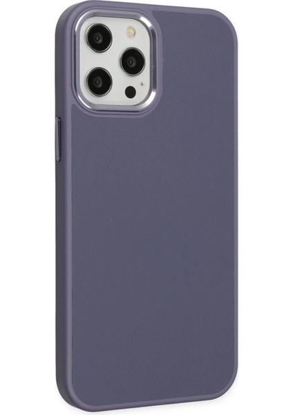 Newface iPhone 12 Pro Max Kılıf Asya Deri Silikon - Mor