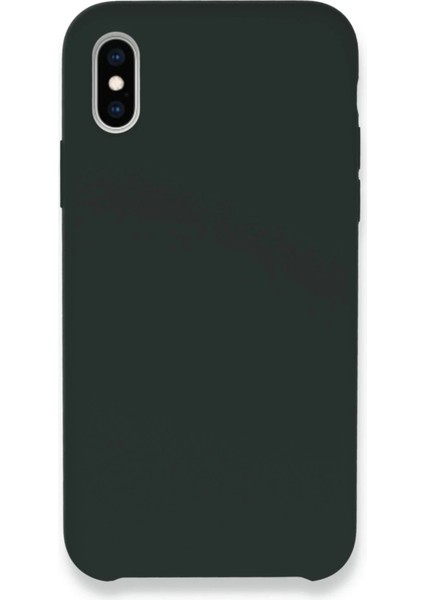 Newface iPhone Xs Max Kılıf Lansman Legant Silikon - Koyu Yeşil