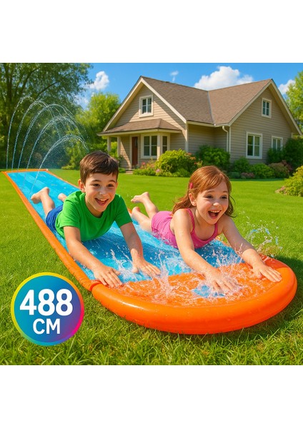 Yarışa Hazırmısın!.. 2 Kişilik Su Kaydırağı - 488 cm x 138 cm - (52328)