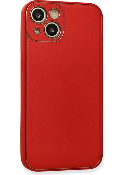 Newface iPhone 13 Kılıf Coco Deri Silikon Kapak - Kırmızı